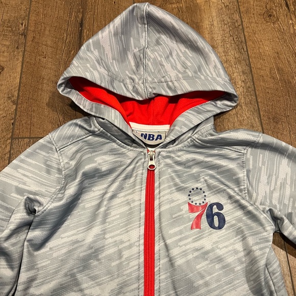 Philadelphia 76ers Zip Up Hoodie, 4T - Picture 2 of 5